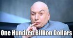 Dr Evil can ransom the entire world for one hundred billion dollars - so it's a LOT of money.