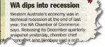 AFR article 7 April 2011 on WA recession