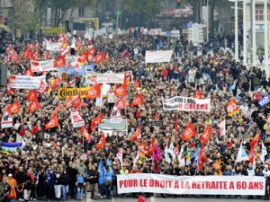 Large protests in France, over pension issues.